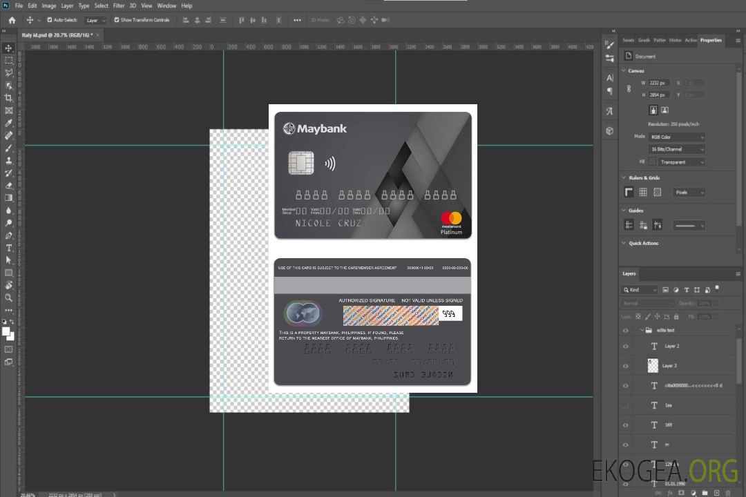 Carte mastercard platine MayBank des Philippines template Carte mastercard platine MayBank des Philippines template